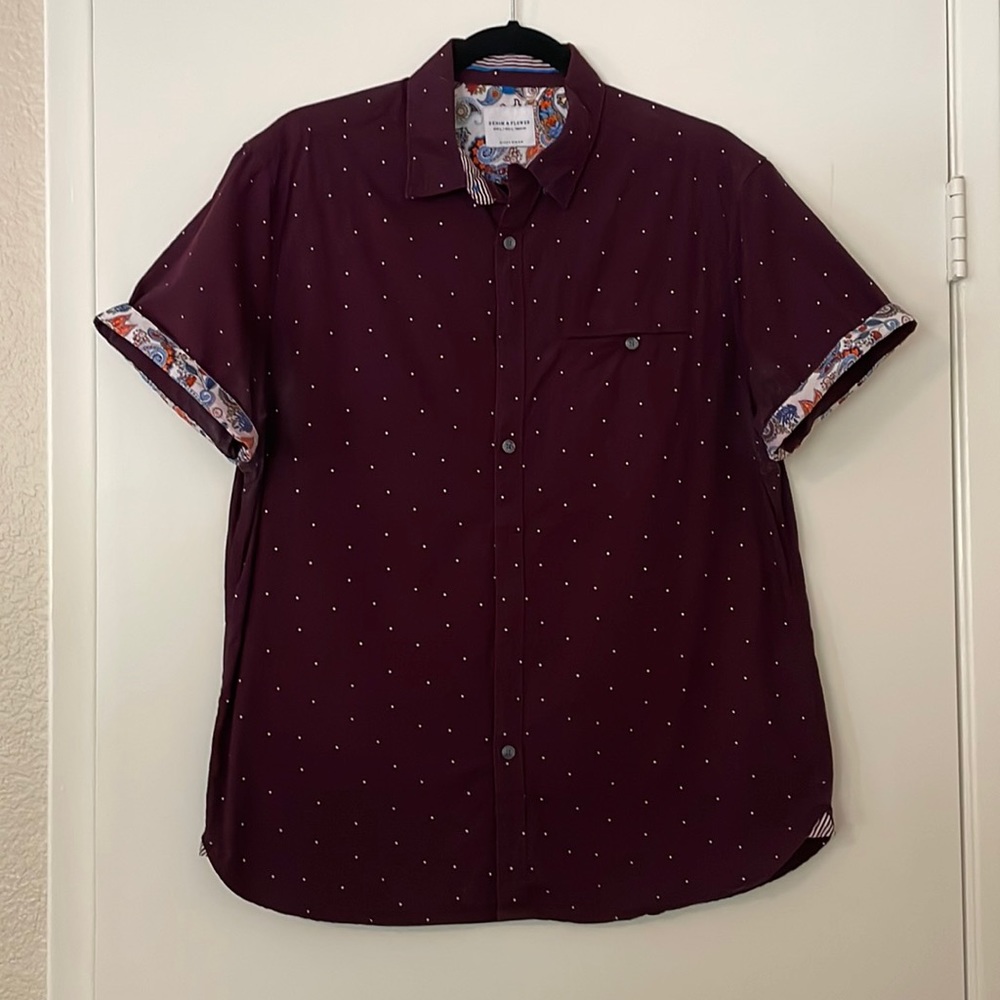 Denim & Flower Button Up, Size L